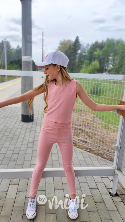 3pcs růžový trojkomplet CROWN