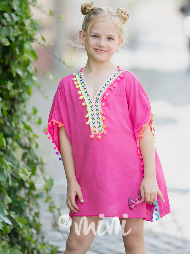 Pareo tunika s mini pomponky