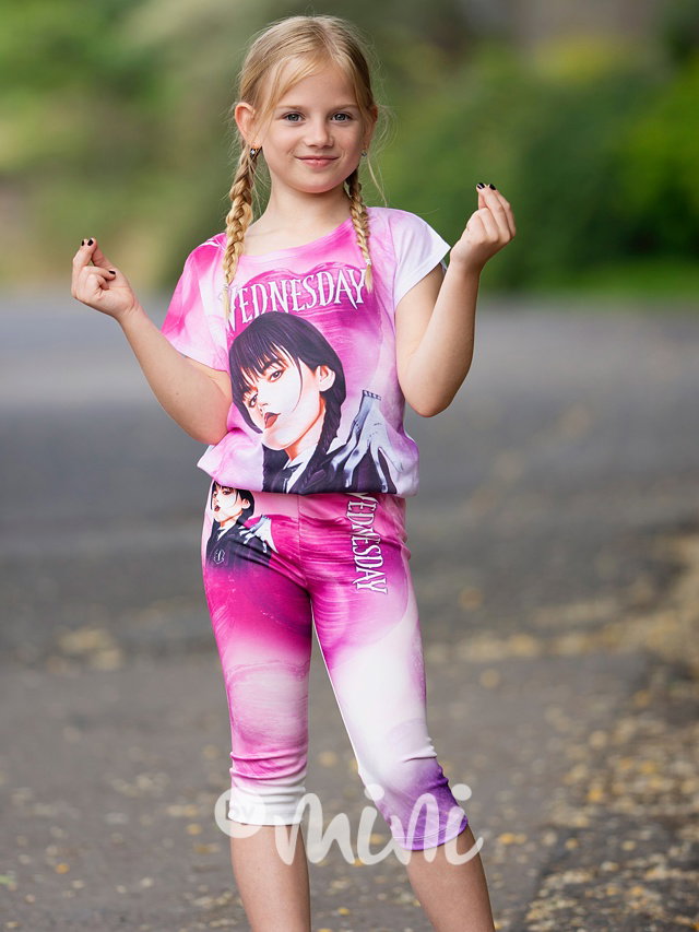 Wednesday pink ombre triko + kraťasy