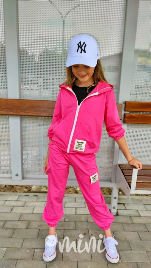 Mikina + cargo tepláky růžové