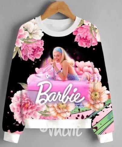 Dětská černá mikina s nápisem Barbie