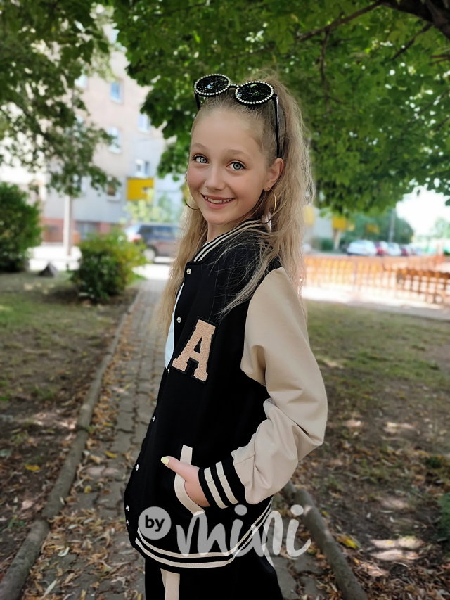 Fashion college mikina black/beige