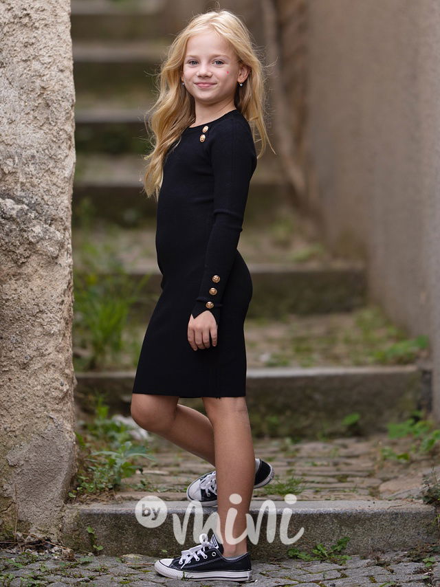 PREMIUM svetříkové šaty černé