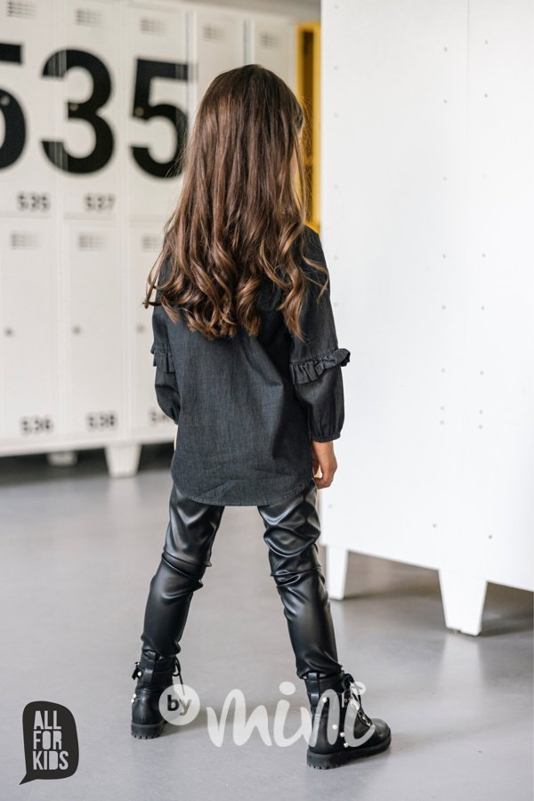 Černé eco leather legíny All for kids
