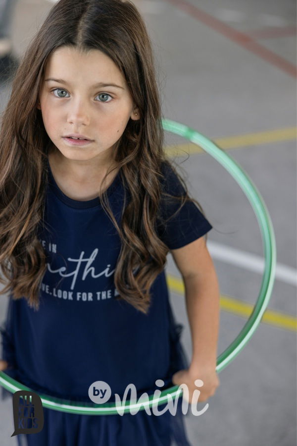 Positive tylové šaty modré