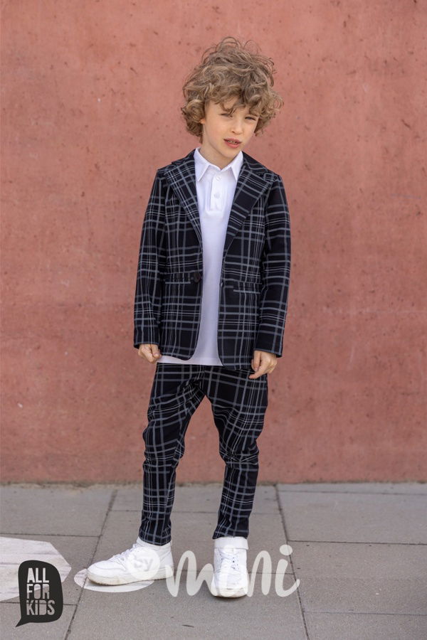 Bavlněné kalhoty karo black