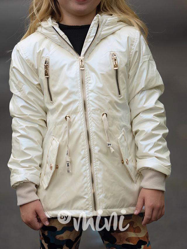Milk gold metalická přechodová bunda