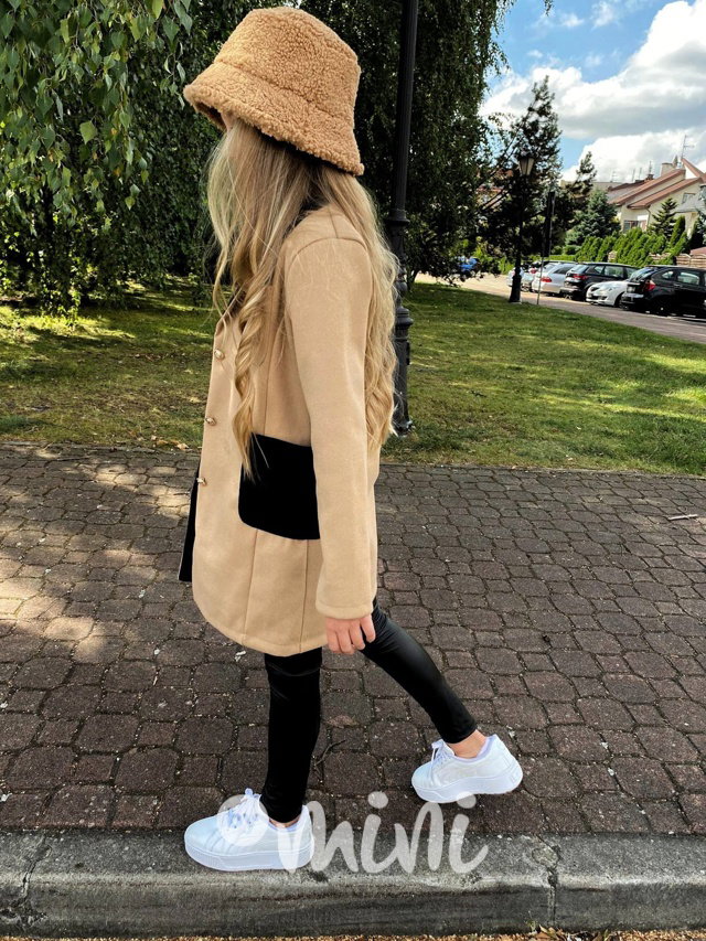 College flauš kabát beige/black