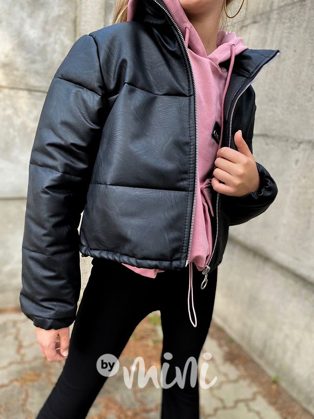 Podzimní crop bunda black