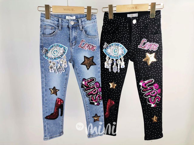 Fashion jeansy s aplikací