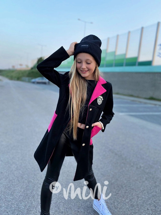 College flauš kabát black/pink