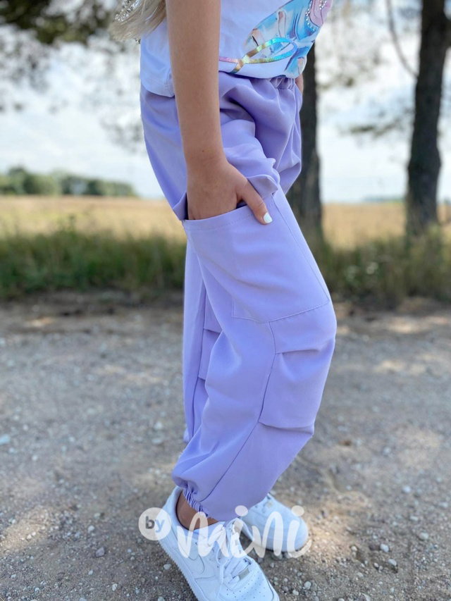 Kapsáčové kalhoty sweet lila