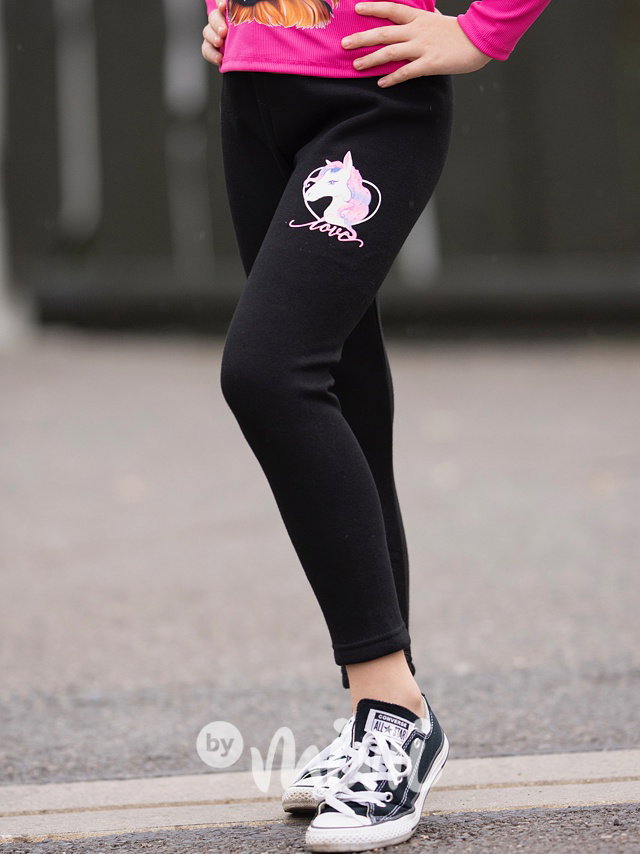 Bavlněné thermo legíny UNICORN černé