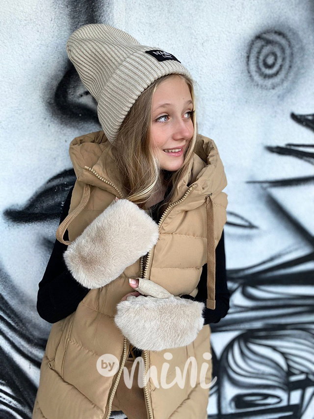 Hipster beanie čepice latte