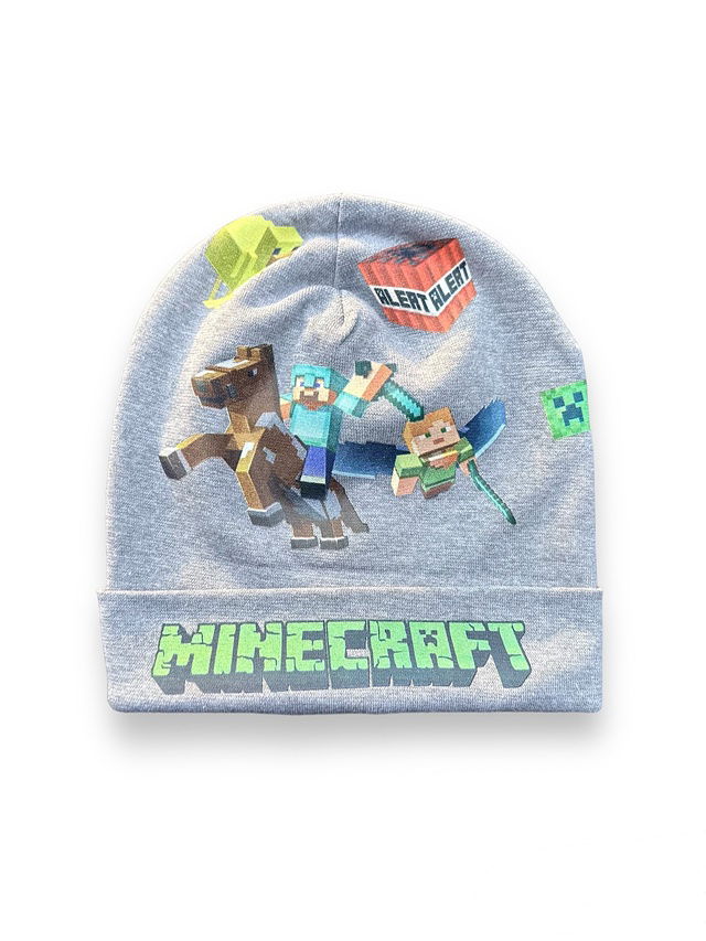 Minecraft čepice šedá