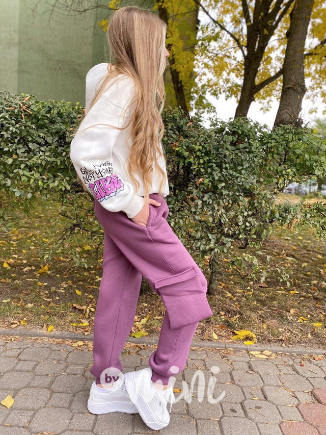 Thermo mikina LIKE white/purple