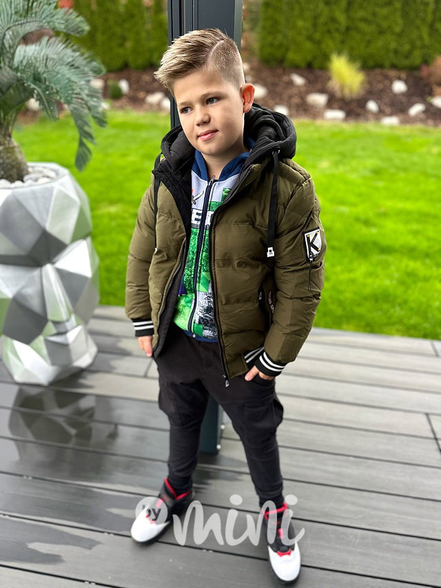 Zimní sporty hoodie bunda khaki