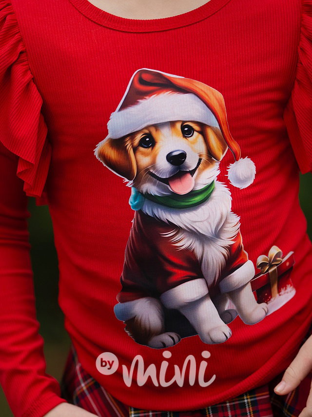 Xmas dog blůzka červená