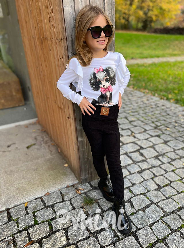 Žebrované teplé jegginy černé