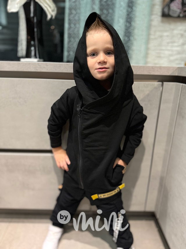 Zateplená asymetrická mikina DESIGN černá