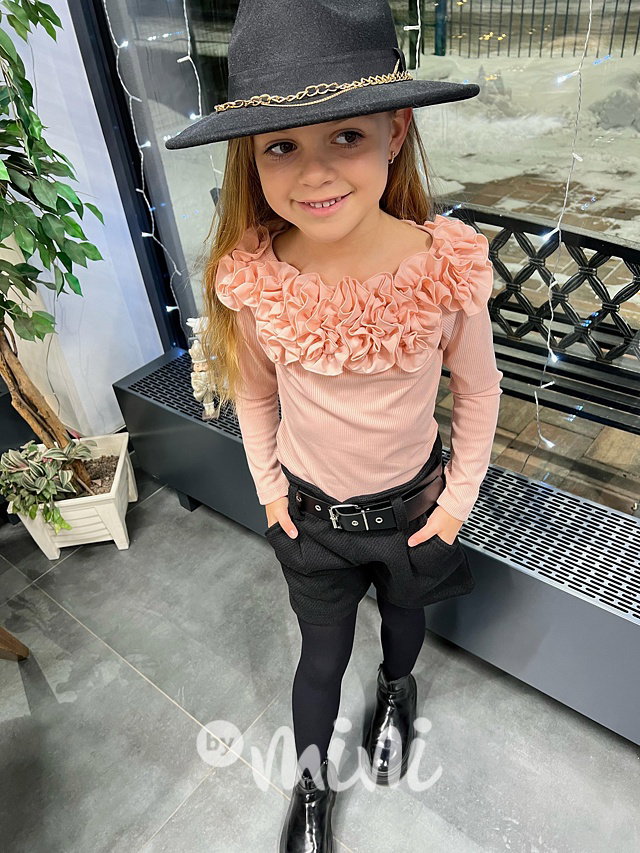 Maxi frill blůzka lososová