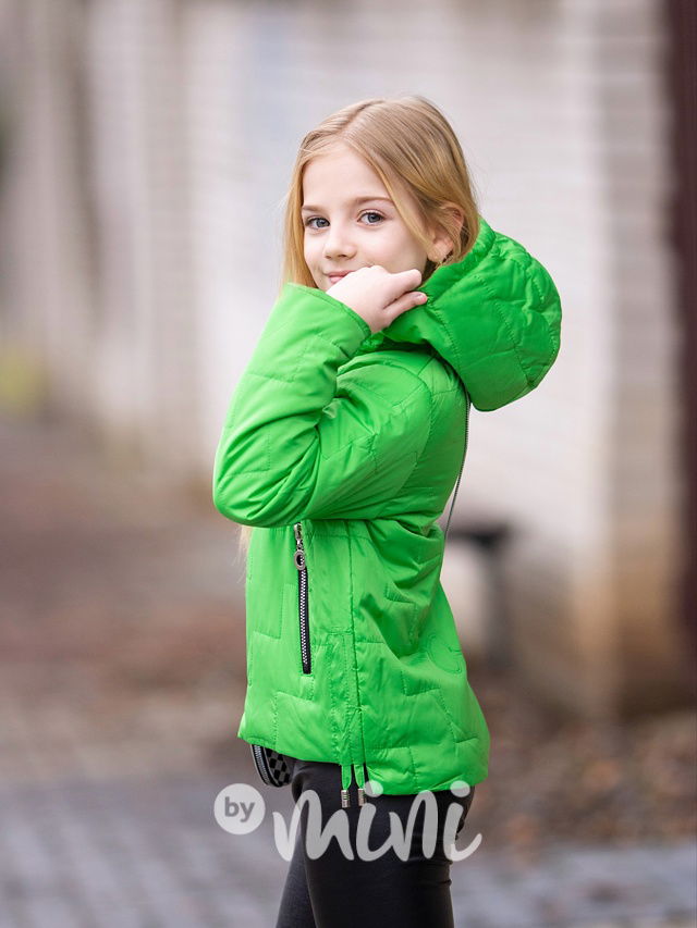 Jarní green bunda s kabelkou