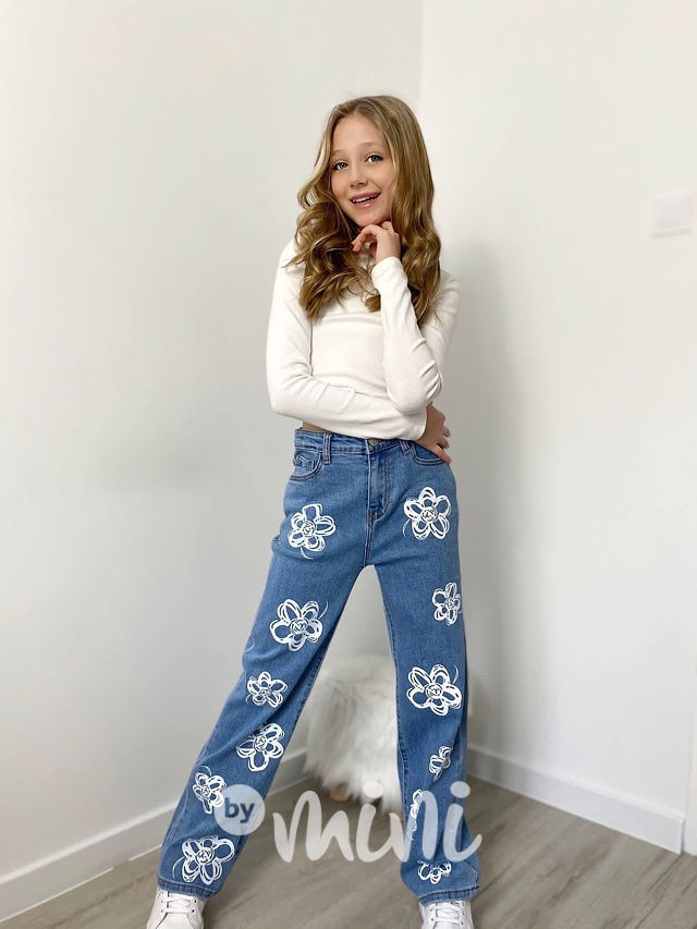 Fashion jeans švédy FLOWER