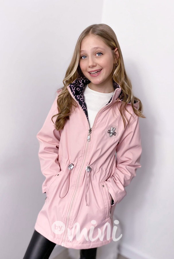 Oboustranná jarní parka pink