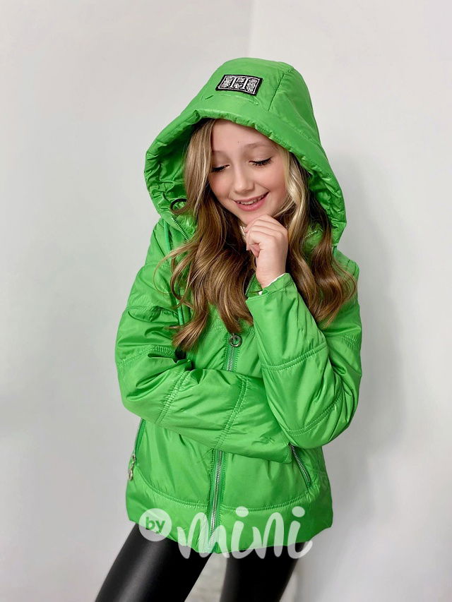 Jarní zelená bunda s aplikací