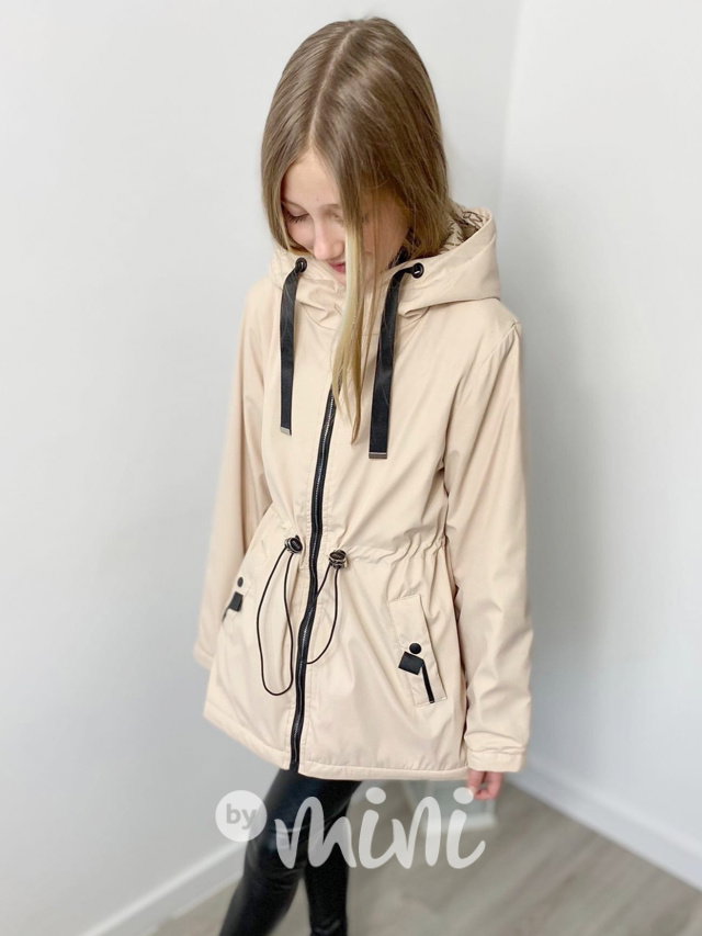 Oboustranná jarní parka béžová