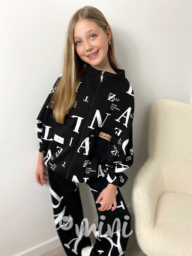 Lounge oversize mikina Letters black