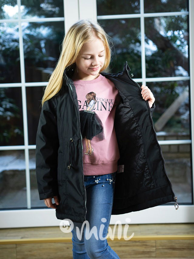 Parka s podšívkou černá