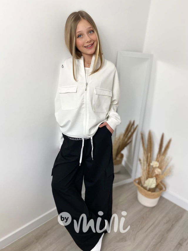 Bílá lounge oversize mikina