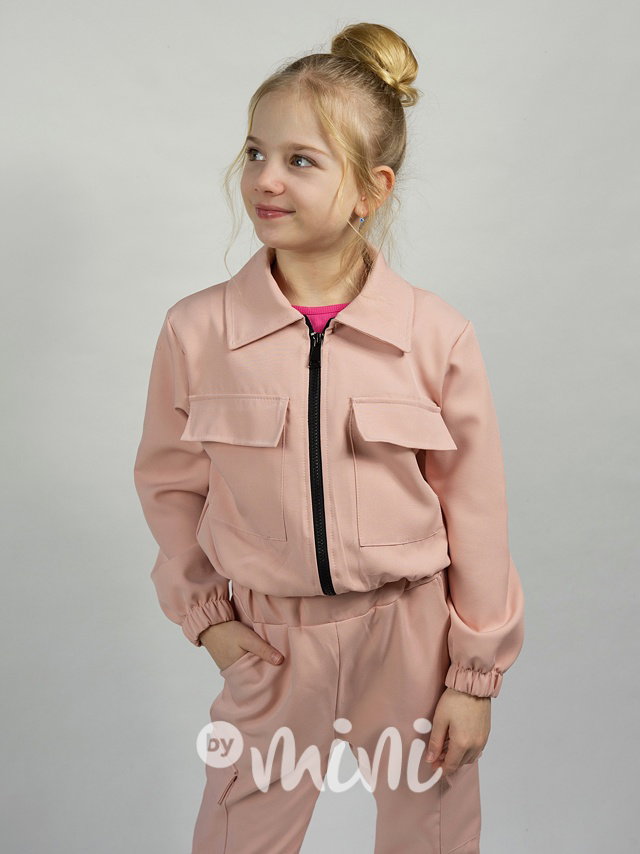 Cargo mikina + kapsáče pink