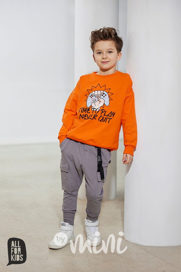 All for kids jogger tepláky s karabinou steel