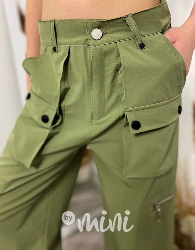 Maxi fashion švédy se zipem khaki