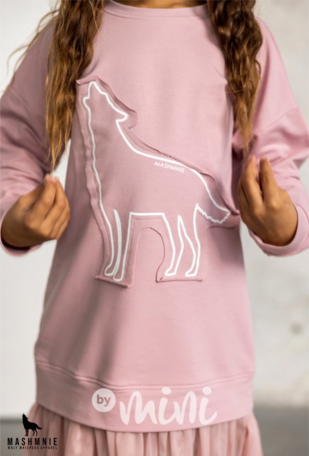 Mash Mnie mikinové šaty Wolf pink