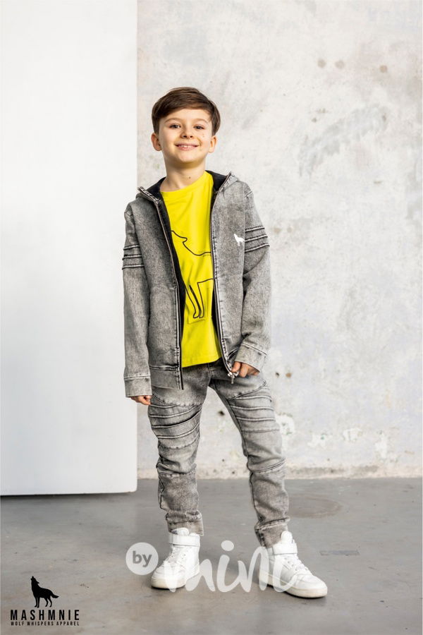 Mash Mnie cotton biker mikina WOLF acid black