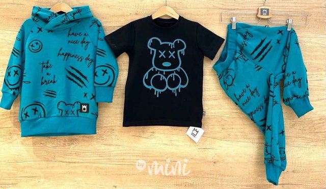 Teddy triko black/petrol