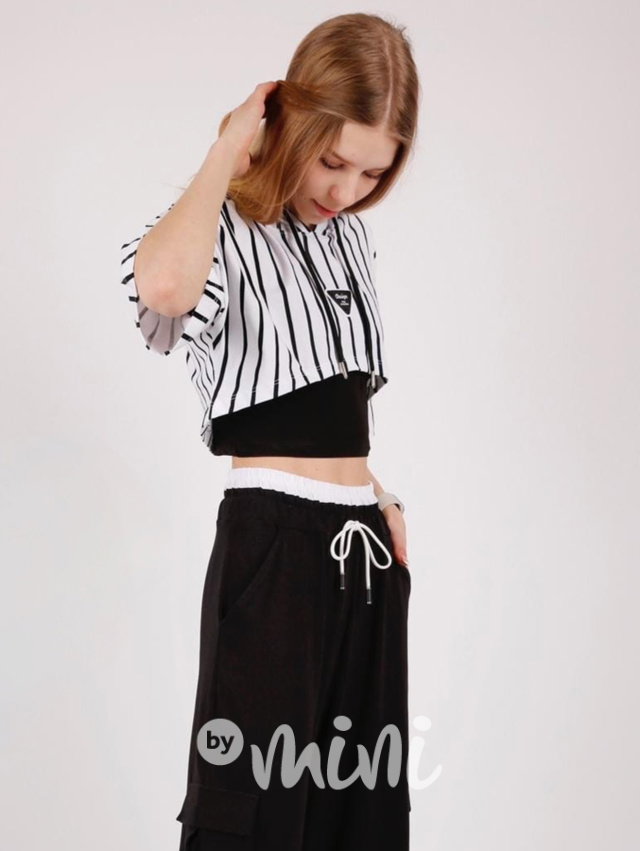 Pruhovaná oversize blůzka + topík white