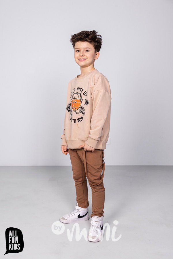 All for kids jogger tepláky s laclem toffee