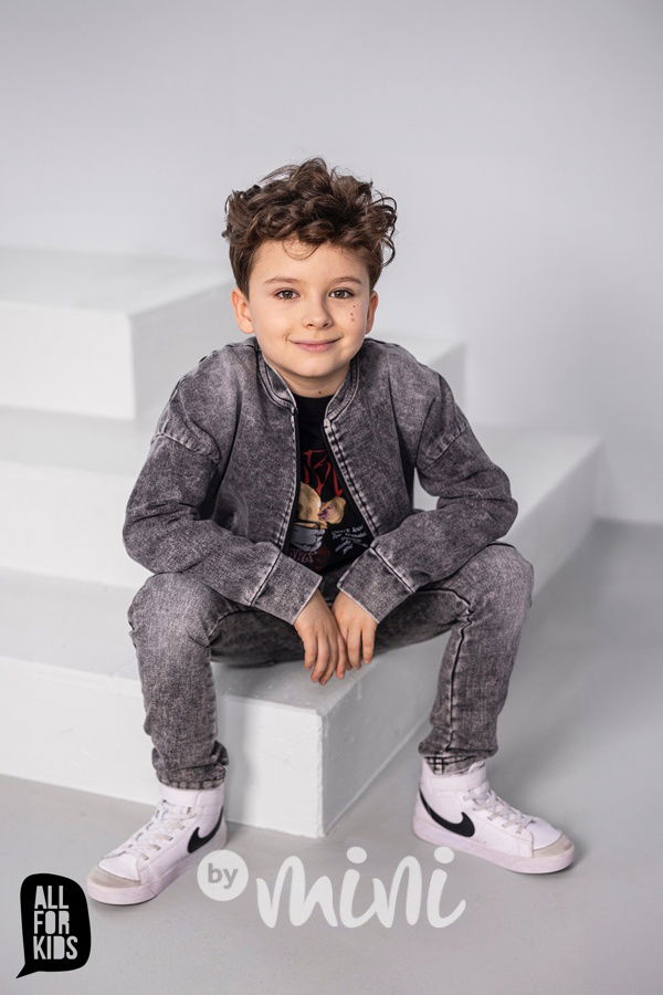 All for kids cargo denim kalhoty black