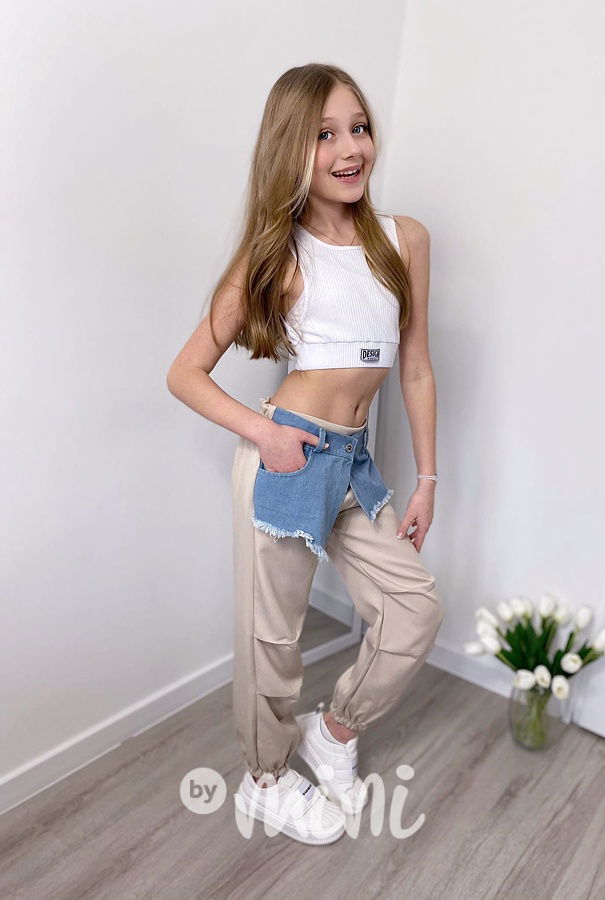 DESIGN crop top bílý