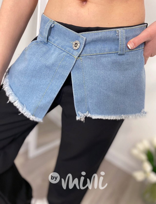 DUO cargo kalhoty denim/black