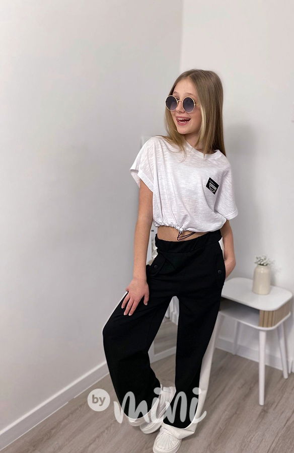 Crop oversize FASHION triko na stahování