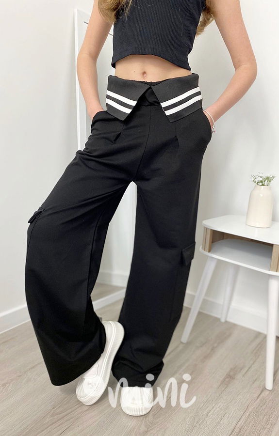 Relax široké kalhoty černé