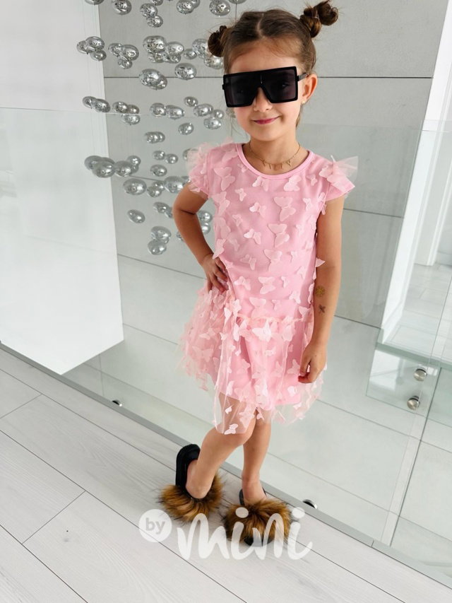 Motýlkové šaty pink