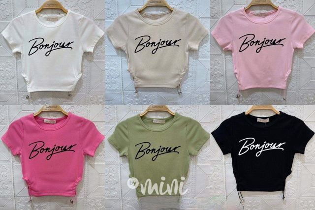 Bonjour triko na stahování pink