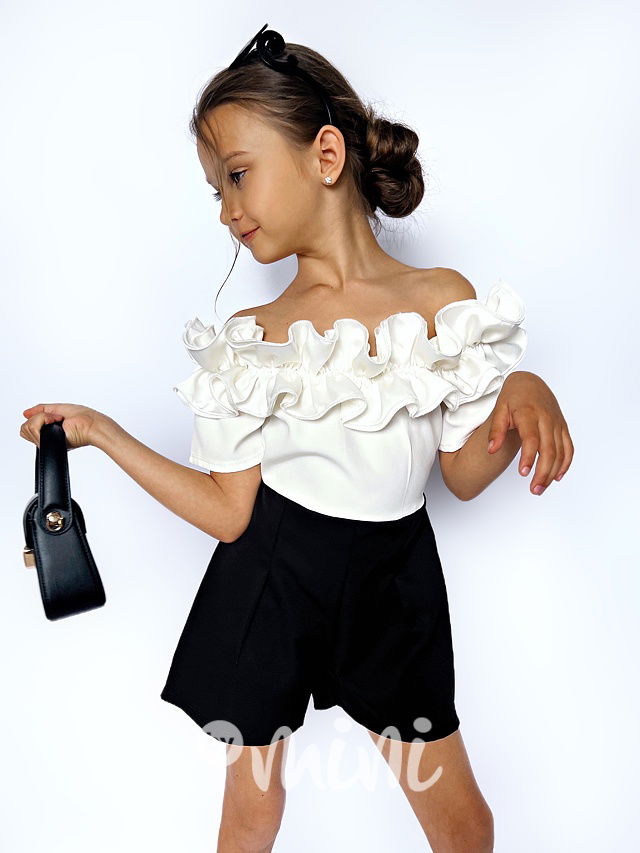 Maxi frill letní elegant overal black/white