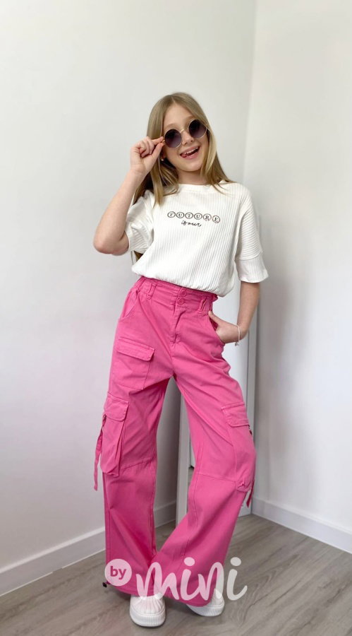 FUTURE žebrovaný oversize crop top white